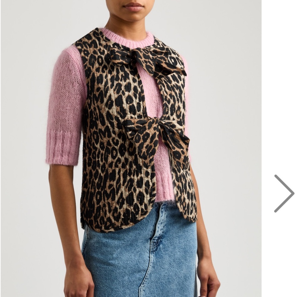 Damson Madder Tilly leopard print cotton gilet